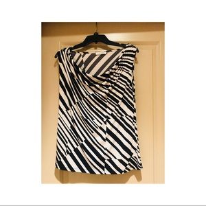 Calvin Klein Black & White Sleeveless Blouse